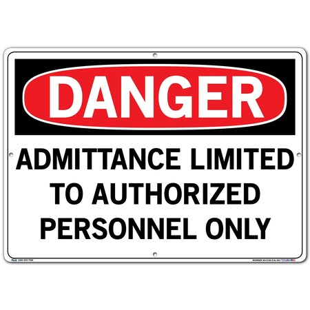 Vestil Aluminum Sign, 14-1/2" Height, 20-1/2" Width, Aluminum, Rectangle, English SI-D-66-E-AL-063